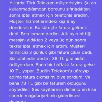 Türk Telekom Yüksek Gelen Fatura