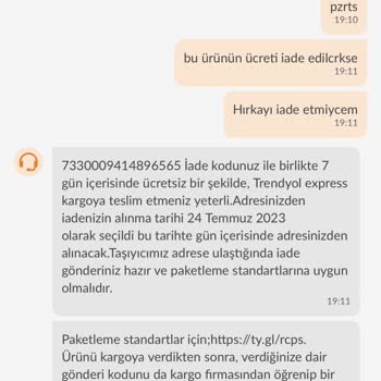 Trendyol Modaensar Butik Eksik Ürünün İadesini Gerçekleştirmesi
