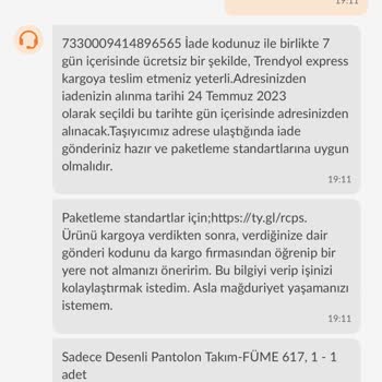 Trendyol Modaensar Butik Eksik Ürünün İadesini Gerçekleştirmesi