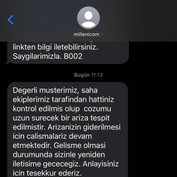 Millenicom İnternet Hizmetinin 4 Gündür Verilmemesi