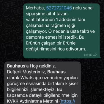 Bauhaus Arızalı Ürün Gönderiyor, 2 Kez Montaj Bedeli Ödetiyor