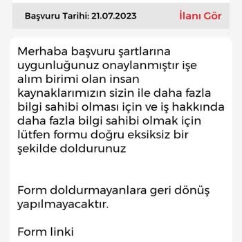 İşin Olsun Uygulamasında Verilen Sahte İlan Mailime Yanıt Vermedi.