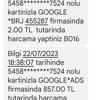 Banka Ve Google Tarafından Benim Bilgim Olmadan Onayım Olmadan Para Çekildi