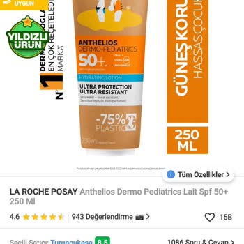 La Roche - Posay Çocuklar İçin Güneş Kremi korumuyor