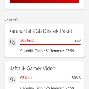 Vodafone İnternetim Varken Aşım Paketinin Devreye Girmesi