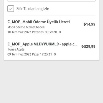 Vodafone Bilgim Dahilinde C Mop Ücreti Kesti