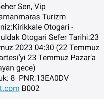 Vip Kahramanmaraş Turizm İsimli Otobüs Firması Bizleri Mağdur Etti