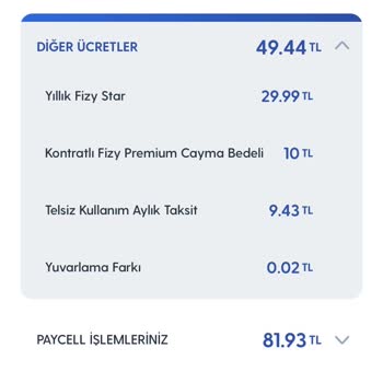 Turkcell Yıllık Fizy Star Üyelik Ücret Talep
