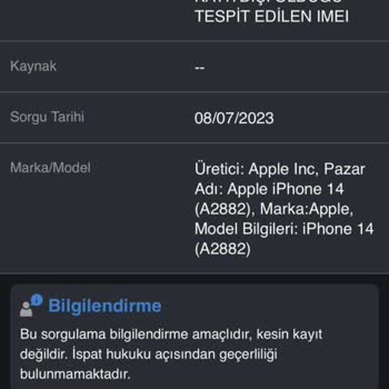 BTK (Bilgi Teknolojileri ve İletişim Kurumu) IMEI Aktif Olmadı