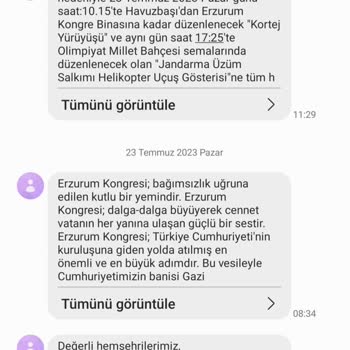Erzurum Büyükşehir Belediyesi'nden Sürekli Mesaj Alıyorum