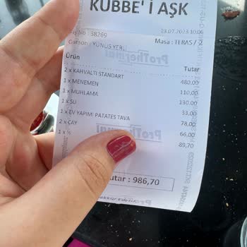 Kubbe-i Aşk Kubbe'i Aşk Cafe %1 Hizmet Bedeli 90 TL