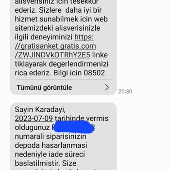 Gratis'in Mağazadan Teslimat Sorunu