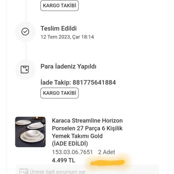 Karaca Züccaciye Fatura Kesim Boş Koli Ve Para İadesi Sorun