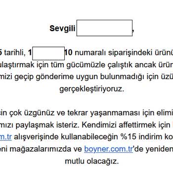Boyner İnternet Alışverişi Teslim Edilmeyen Ürün Ve Verilmeyen Kupon
