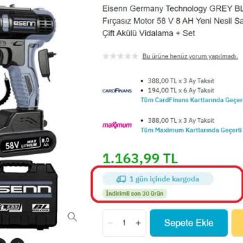 Epttavm Tedarik Edilmeyen Ürün