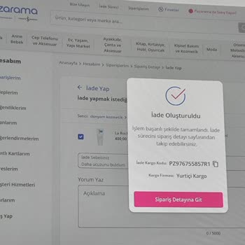 Pazarama 'Dünyam Kozmetik' La Roche Posay B5 Krem İade Kabul Etmiyor