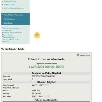 UPS Türkiye Kargomun Teslim Edilmemesi.