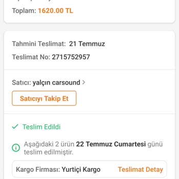 Trendyol 2 Adet Üründen 1 Tanesinin Gelmesi
