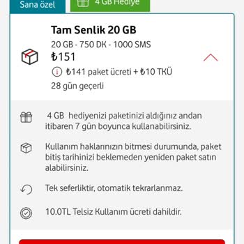 Vodafone Hediye Paketimi Vermedi