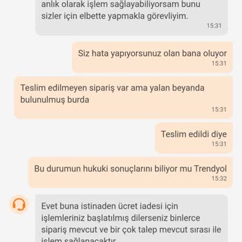 Trendyol Teslim Edilmeyen Siparişe Teslim Edildi Diyorlar Paramızı Alamıyoruz