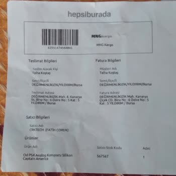 Hepsiburada Üzerinden Aldığım Ürün Gelmedi