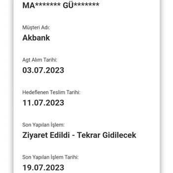 AGT Kurye Akbank Kredi Kartı Teslimat Sorunu
