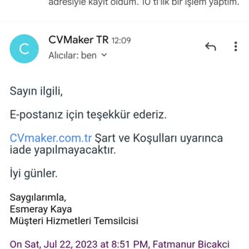 Cvmaker.com.tr İznim Dışında Para Çekilmesi Kartımdan
