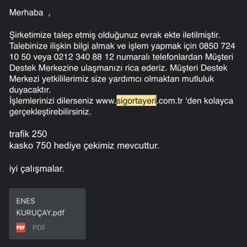 Sigortayeri Migros Çeki Verilmemesi Üzerine