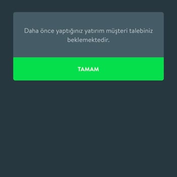CepteTeb Yatırım Hesabı Açmıyor