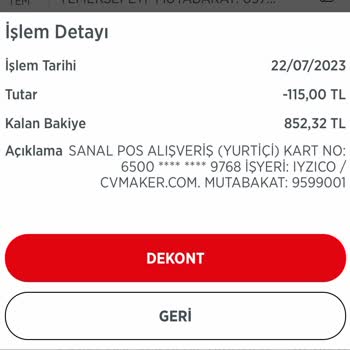 Cvmaker.com.tr 10 TL Yerine 115 TL Aldı