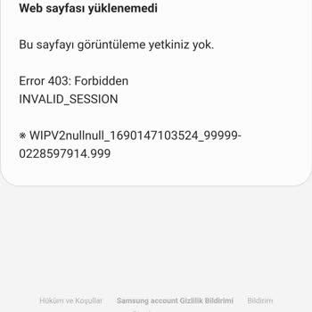 Samsung Account Açılmıyor Ve Error 403 Hatası Veriyor.