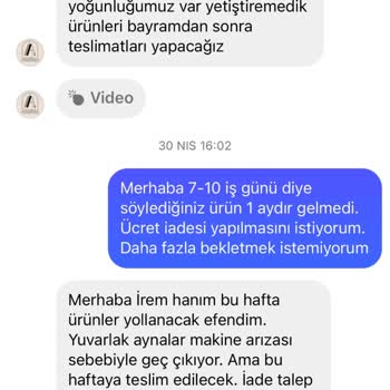 Ayna Tasarım Evi Ürün Teslimatı Ve Ücret İadesi Sorunu