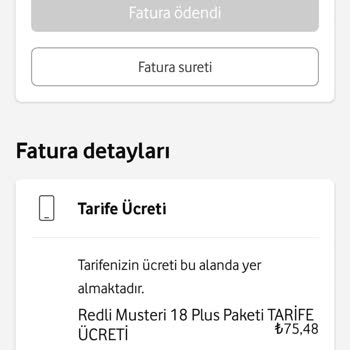 Vodafone Hatalı Tarife Tanımlama