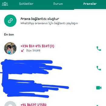 WhatsApp Yabancı Ülke Sesli Arama