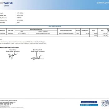 Yapı Kredi Yatırım Hisse Senedi Habersiz Kesinti