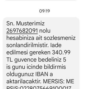 CK Çamlıbel Elektrik Eksik Yatan Abonelik İptal Parası