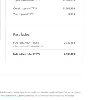 Airbnb Para İadesi Sorunu