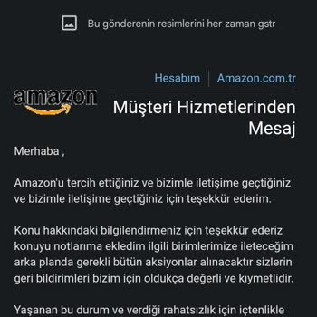 Amazon Yanlış Bilgi Verilmesi