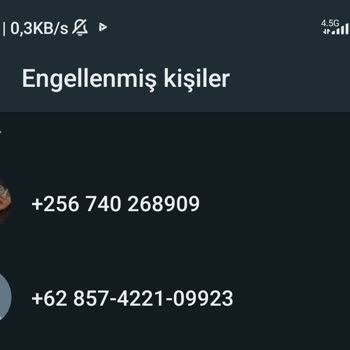 WhatsApp Bilinmeyen Numaralar