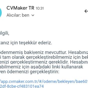 Cvmaker.com.tr İzinsiz Para Çekme Ve Üyelik Oluşturma