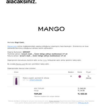 Mango Kargo Takip Numarası Öğrenemiyorum