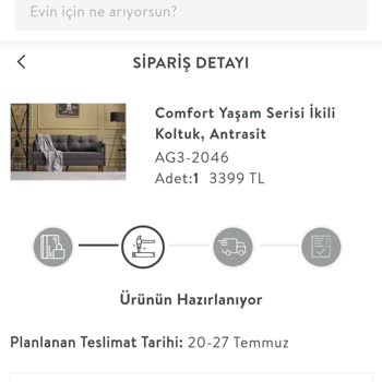 Vivense İkili Koltuk Ürünüm 25 Gündür Gelmedi