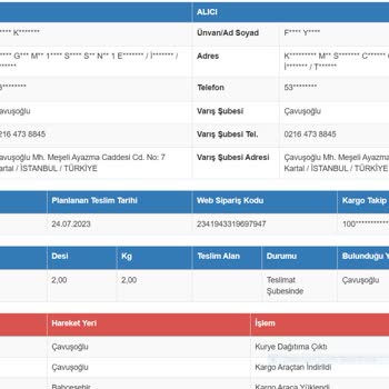 Sürat Kargo Kargo Teslimi Yapılması