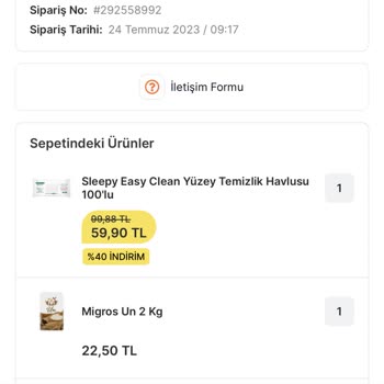 Gelmeyen Sipariş Migros Sanal Market