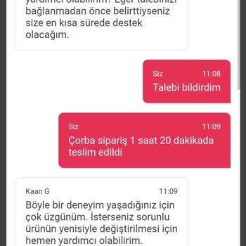 Yemek Sepeti Soğuk Gecikmiş Çorba Gönderip Paramı İade Etmiyor