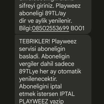 Playweez Üyelik Yapmadan Faturaya Yansıtılan Ücret