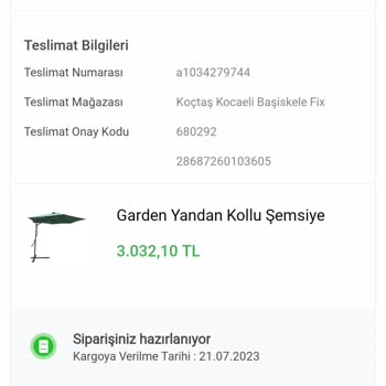 Koçtaş Teslim Edilemeyen Ürün