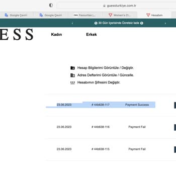 Guessturkiye.com.tr Siparişimi Göndermiyor