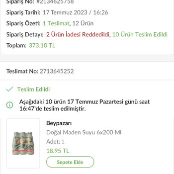 Trendyol GO Market Bozuk Ve Küflü Ürün Gönderdi