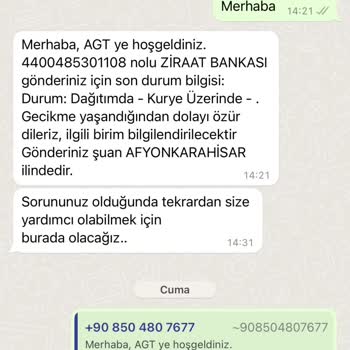 AGT Kurye Teslim Edilmeyen Ziraat Bankası Kartı